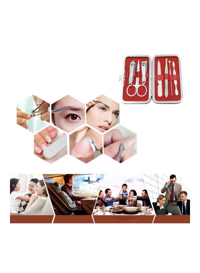 ORiTi 7-Piece Manicure Set Stainless Steel Nail Clippers With Professional Eyebrow Scissors  Tweezers - Image 2